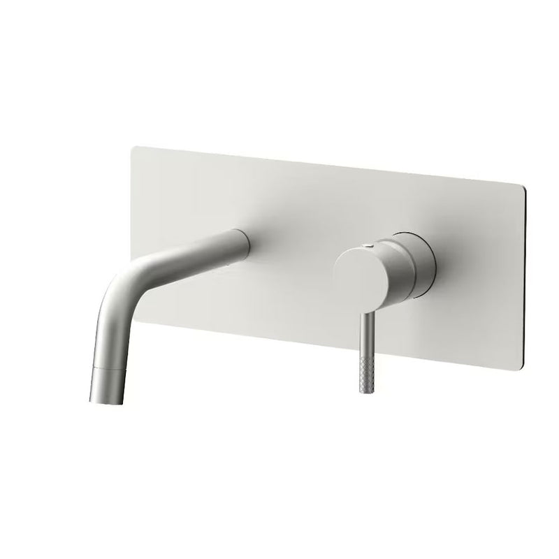 Miscelatore incasso lavabo con piastra in acciaio, corpo incasso e bocca di erogazione da 123 mm Steel Looking Spazzolato - Paffoni JL104ST
