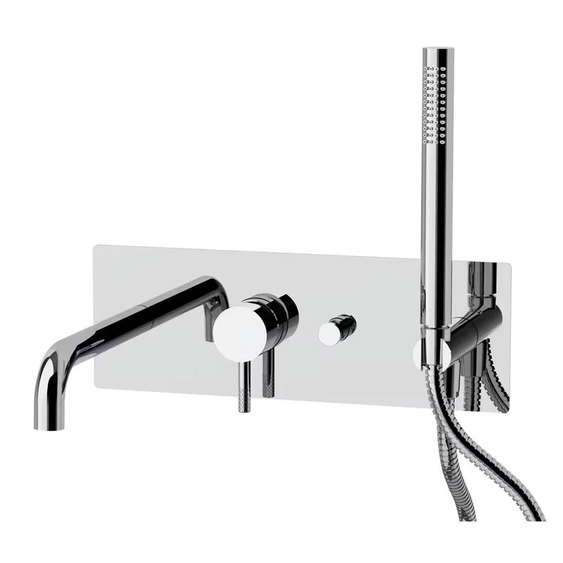 Miscelatore incasso vasca/doccia (2 uscite) con bocca di erogazione, corpo incasso, flessibile e doccetta Paffoni Jolly JL001CR