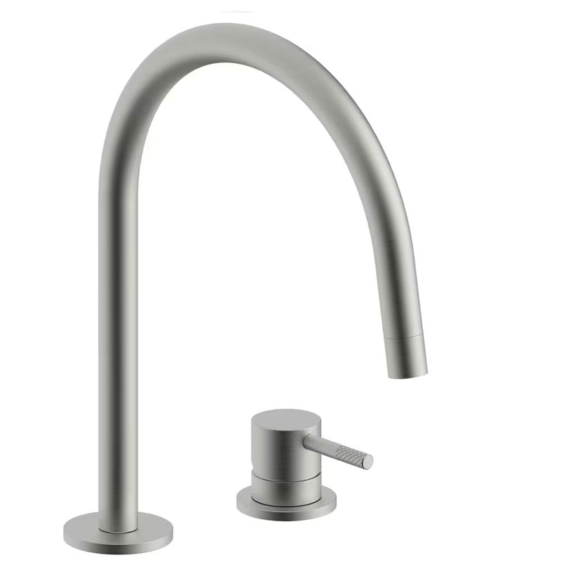 Rubinetto Miscelatore Lavabo 2 Fori conscarico e bocca Fissa Paffoni Jolly Steel Looking Spazzolato JL051KST