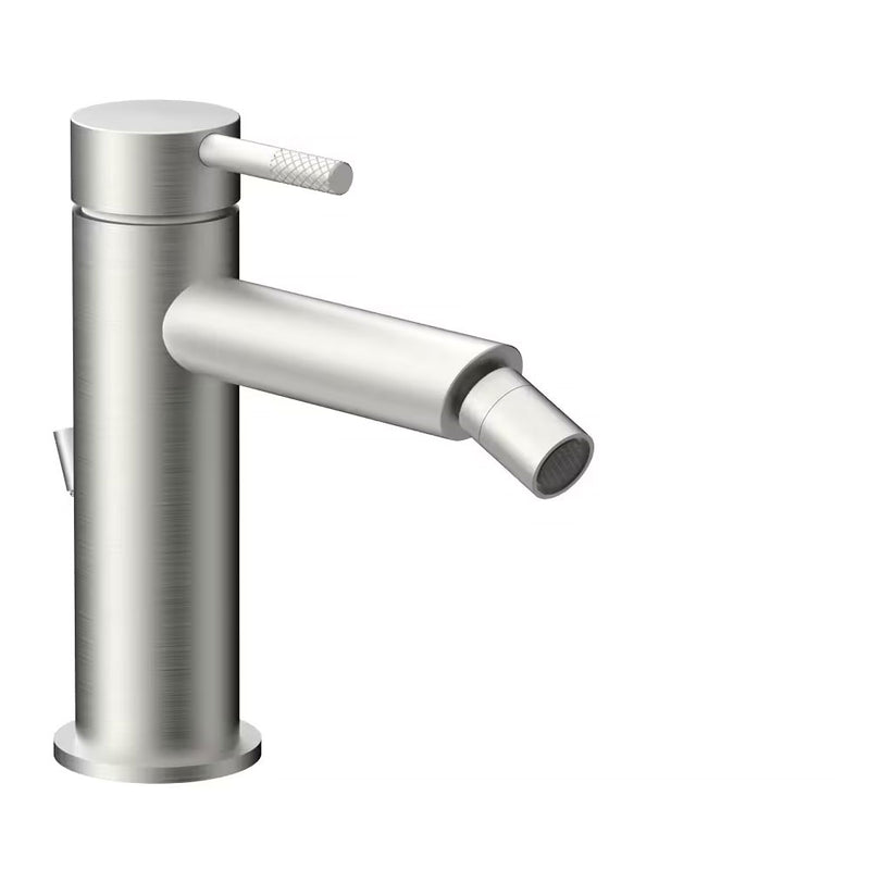 Rubinetto Miscelatore Bidet con scarico a Saltello in ottone Steel Looking spazzolato Paffoni Jolly JL135ST