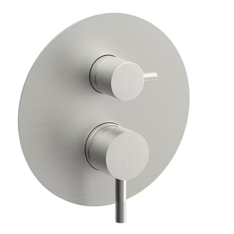 Set esterno miscelatore incasso doccia 2 vie Steel Looking completo di piastra inox per PBOX003 -  Paffoni Jolly JLBOX018ST
