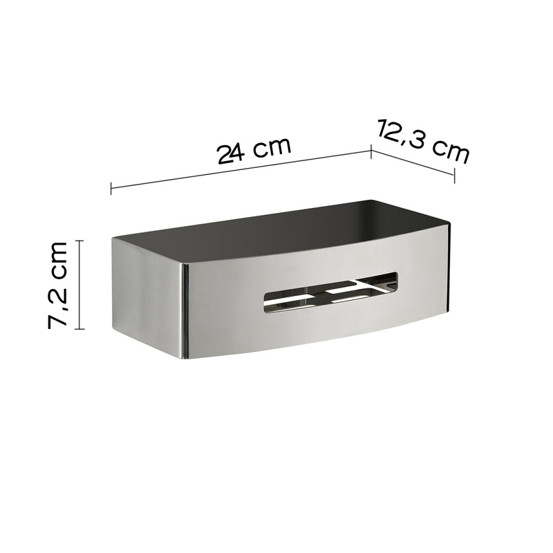 Portaoggetti rettangolare doccia modello Poseidon di Gedy in Acciaio Inox - Lucido by CeramicStore | Lo specialista del tuo bagno