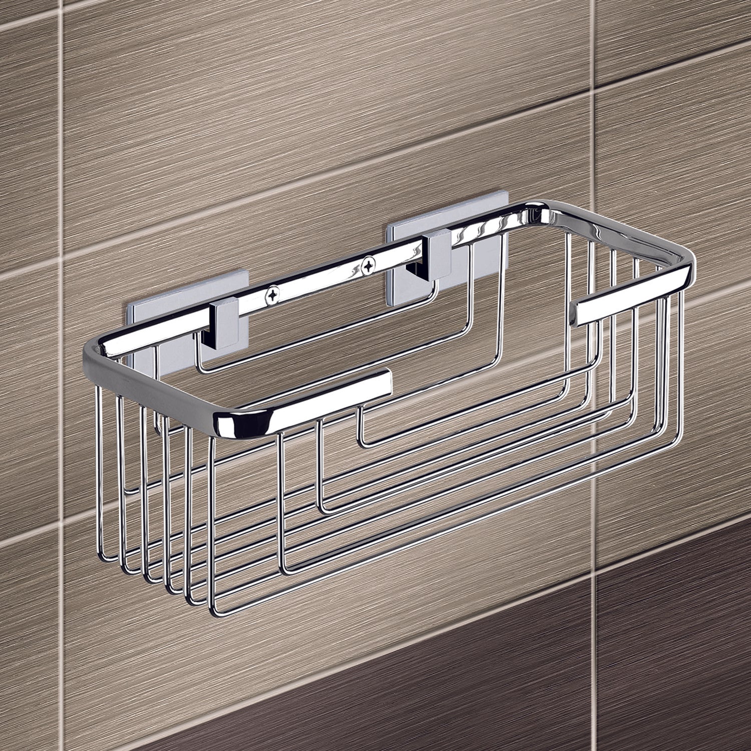 Portaoggetti doccia rettangolare alto modello Augustus di Gedy - Cromato by CeramicStore | Lo specialista del tuo bagno