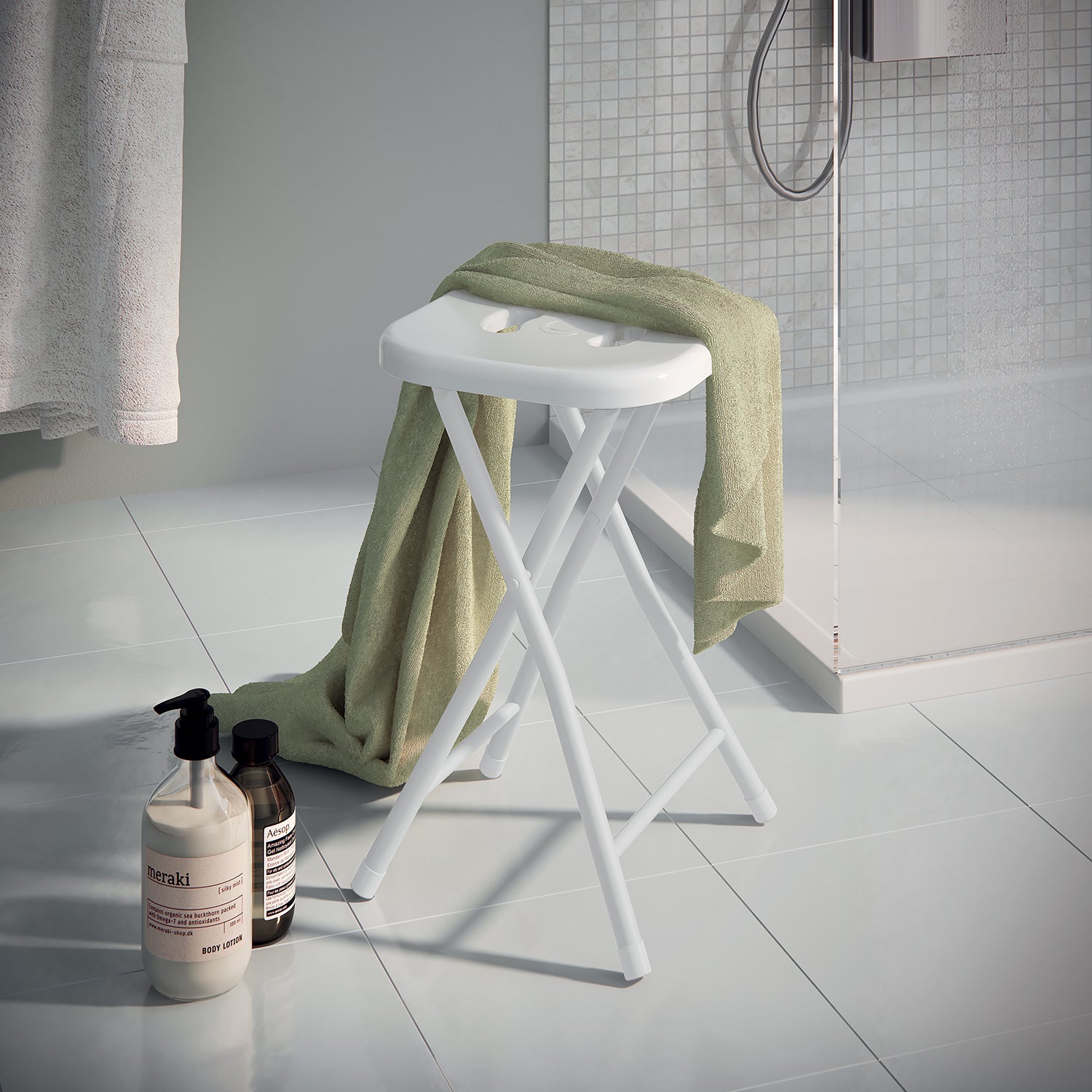Sgabello richiudibile Gedy - Bianco