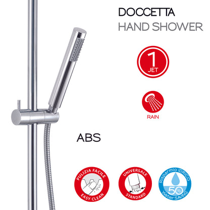 Colonna doccia termostatica con soffione tondo e doccetta 1 getto modello Star Mix 00 di Gedy - Cromato by CeramicStore | Lo specialista del tuo bagno