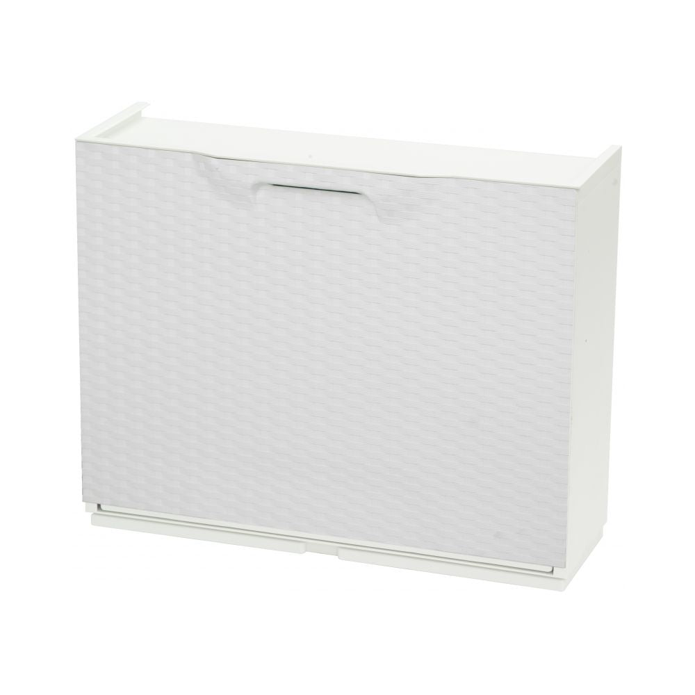 Scarpiera con anta a ribalta - Bianco effetto trama intrecciata by CeramicStore | Lo specialista del tuo bagno