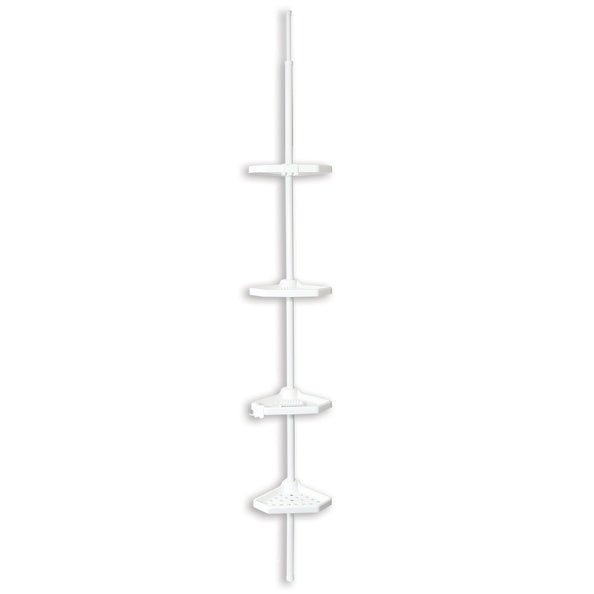 Mensola doccia angolare 4 ripiani in plastica di colore bianco by CeramicStore | Lo specialista del tuo bagno