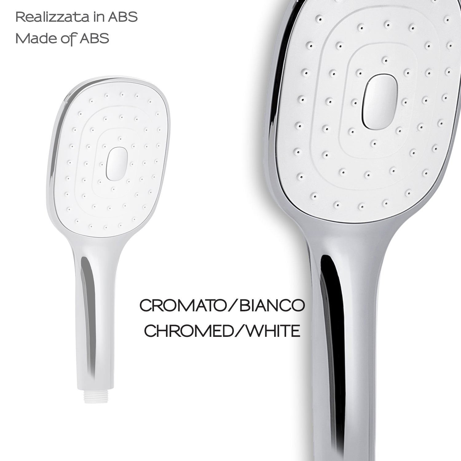 Doccetta 1 getto con pulizia anticalcare a pulsante modello Tendence 08 di Gedy - Cromato/Bianco by CeramicStore | Lo specialista del tuo bagno