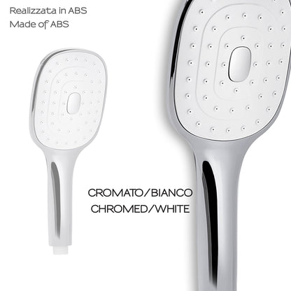 Doccetta 1 getto con pulizia anticalcare a pulsante modello Tendence 08 di Gedy - Cromato/Bianco by CeramicStore | Lo specialista del tuo bagno