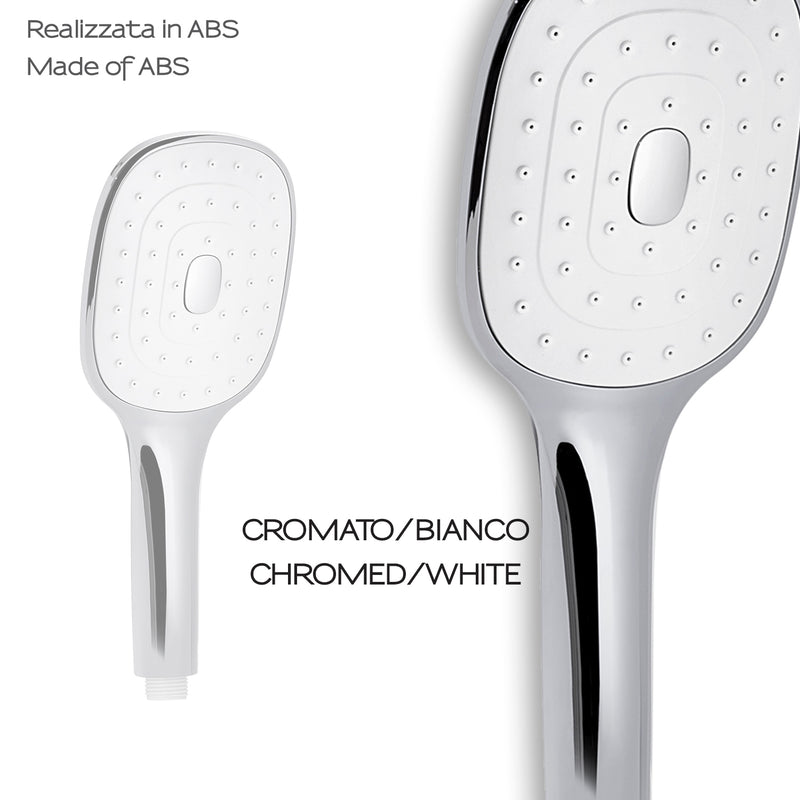 Doccetta 1 getto con pulizia anticalcare a pulsante modello Tendence 08 di Gedy - Cromato/Bianco by CeramicStore | Lo specialista del tuo bagno