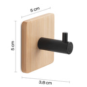 Appendiabiti modello Juncos singolo quadrato in bambu'/nero e metallo by CeramicStore | Lo specialista del tuo bagno