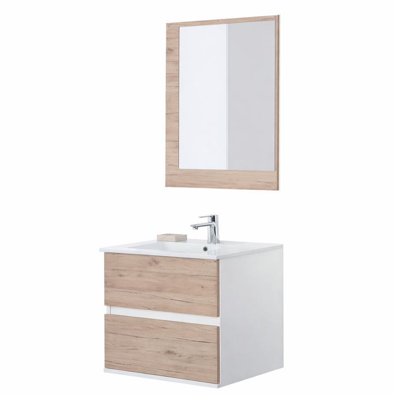 Mobile Bagno Sospeso con Consolle in Ceramica e Specchio – Collezione Linear 60