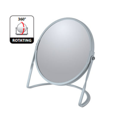 Specchio ingranditore da tavolo su base in acciaio modello Akira colore blu ghiaccio opaco by CeramicStore | Lo specialista del tuo bagno