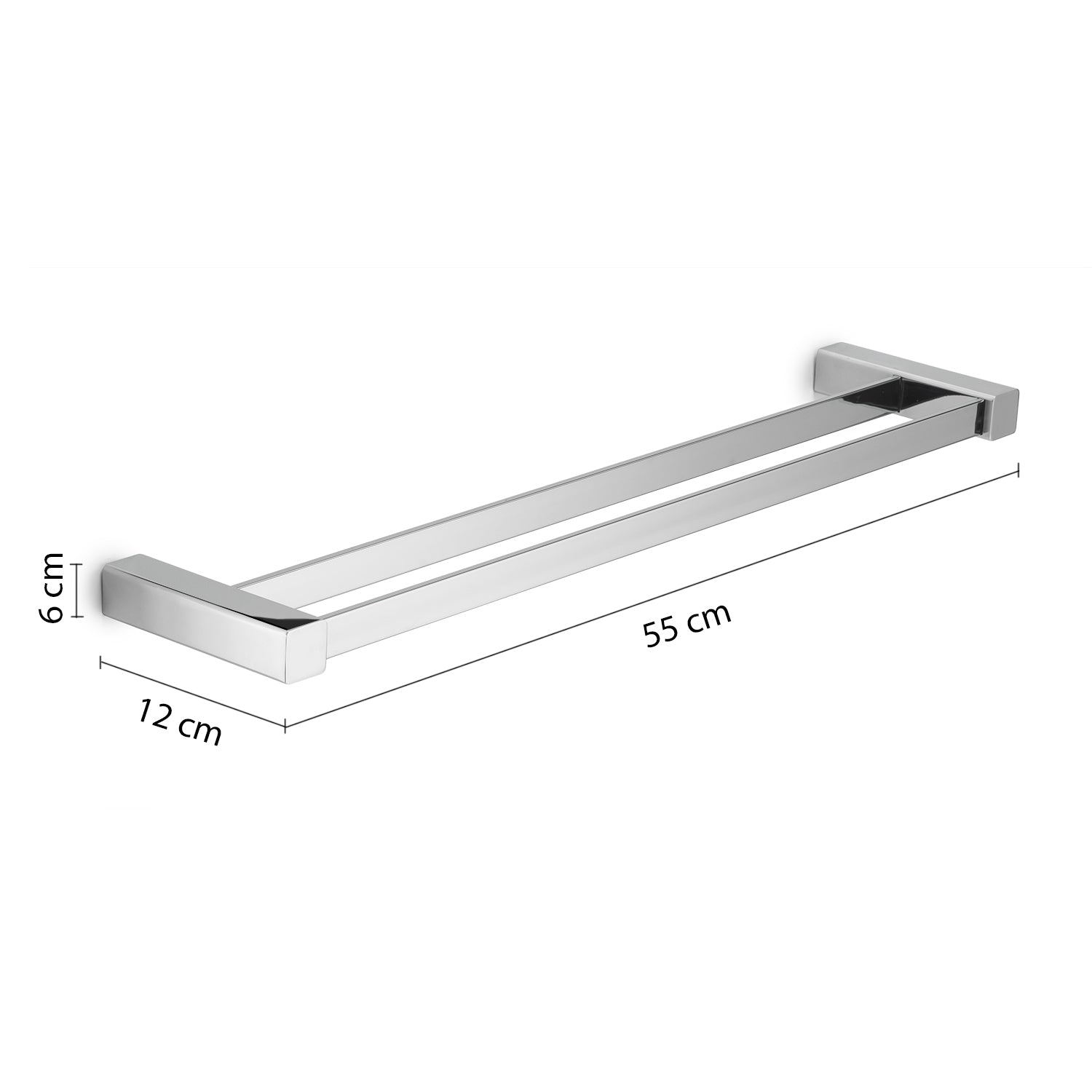 Porta asciugamani doppio 55 cm da muro Spluga di Gedy - Cromato by CeramicStore | Lo specialista del tuo bagno