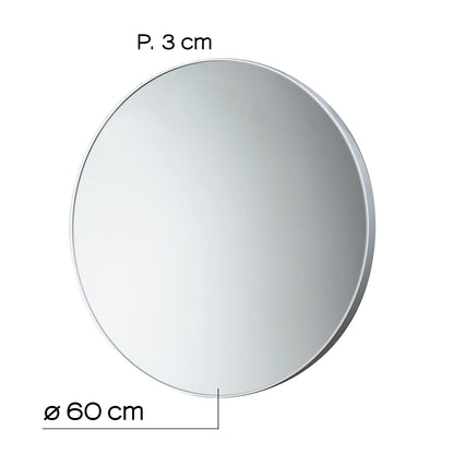 Specchio diametro 60 cm di Gedy con cornice in resine termoplastiche - Bianco by CeramicStore | Lo specialista del tuo bagno