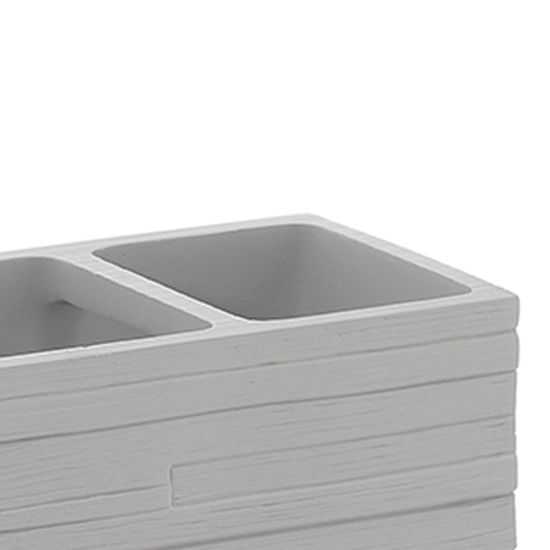 Portaspazzolini da appoggio in resina Gedy serie Quadrotto - Grigio