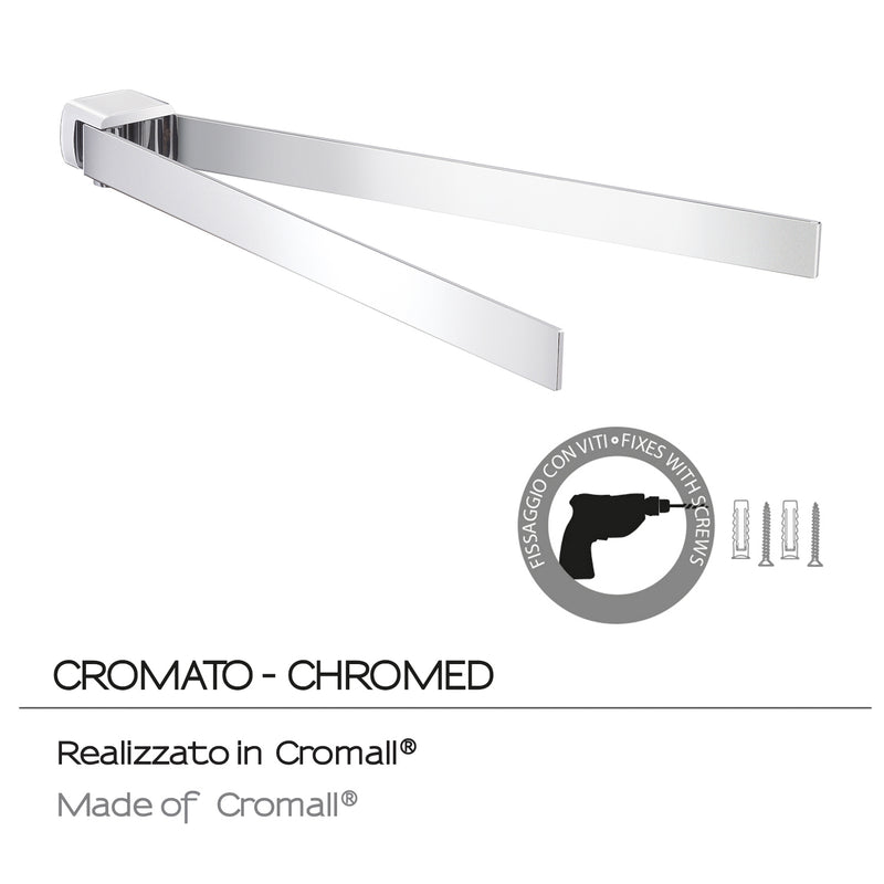 Portasalviette a snodo Gedy serie Pirenei - Cromato by CeramicStore | Lo specialista del tuo bagno