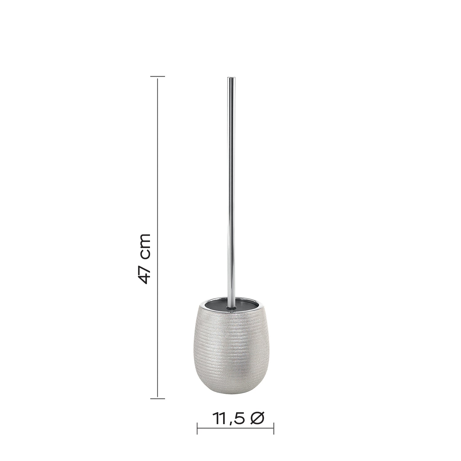 Scopino da appoggio in ceramica con ciuffo in setole Gedy modello Astrid - Argento by CeramicStore | Lo specialista del tuo bagno