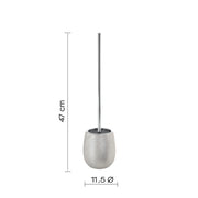Scopino da appoggio in ceramica con ciuffo in setole Gedy modello Astrid - Argento by CeramicStore | Lo specialista del tuo bagno