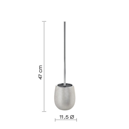 Scopino da appoggio in ceramica con ciuffo in setole Gedy modello Astrid - Argento by CeramicStore | Lo specialista del tuo bagno