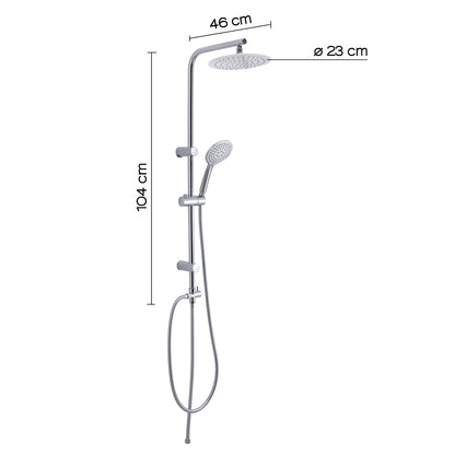 Colonna doccia regolabile con soffione tondo e doccetta a 3 getti di Gedy modello Easy 01 - Cromato/Bianco by CeramicStore | Lo specialista del tuo bagno