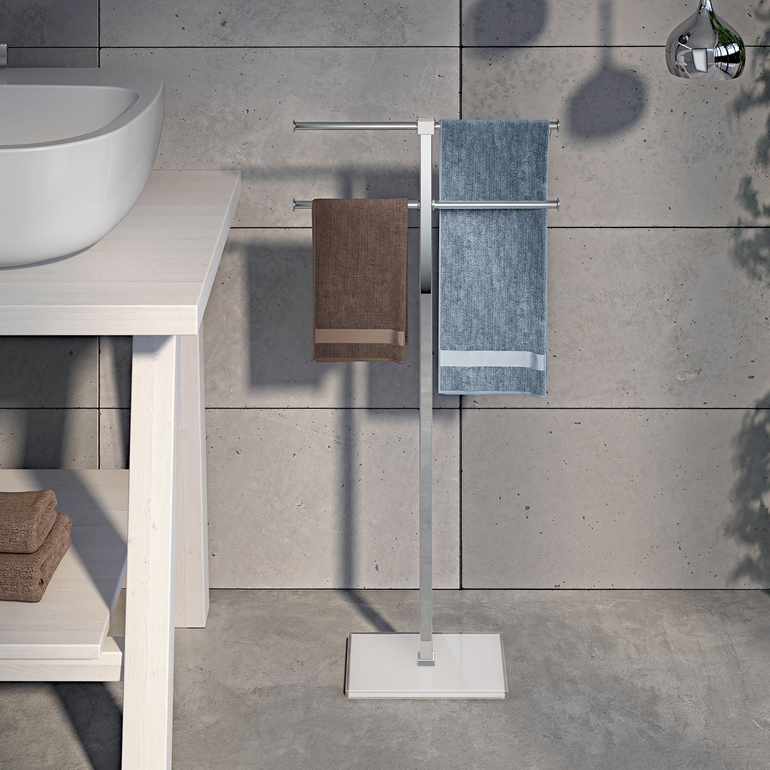 Piantana portasalviette in Acciaio Inox Gedy di Rainbow - Bianco