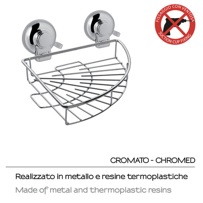 Portaoggetti angolare doccia in filo di Gedy serie Hot - Cromato by CeramicStore | Lo specialista del tuo bagno