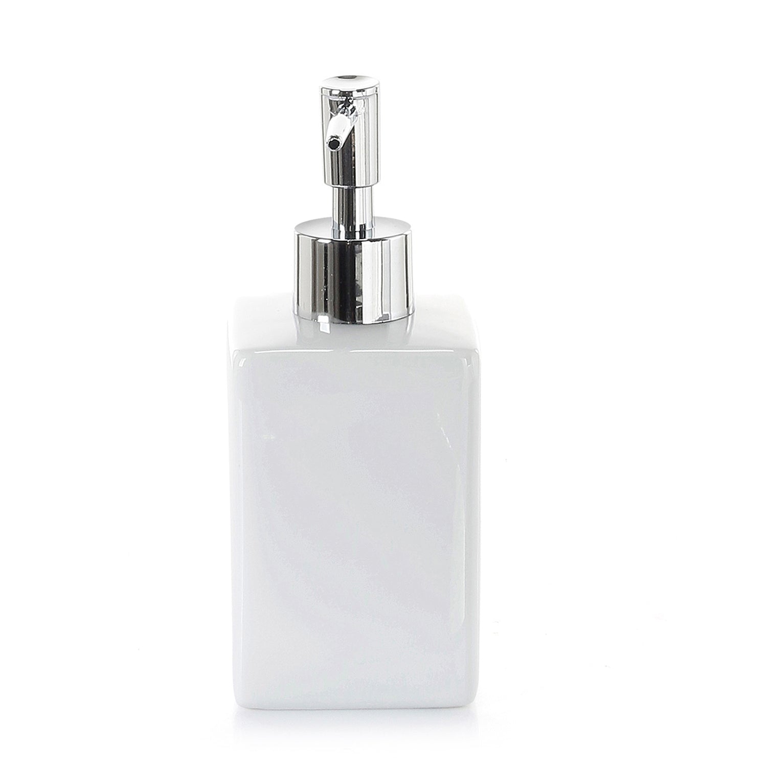 Dosasapone in ceramica con erogatore cromato Gedy serie Verbena - Bianco