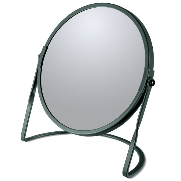 Specchio ingranditore da tavolo su base in acciaio modello Akira colore verde scuro by CeramicStore | Lo specialista del tuo bagno