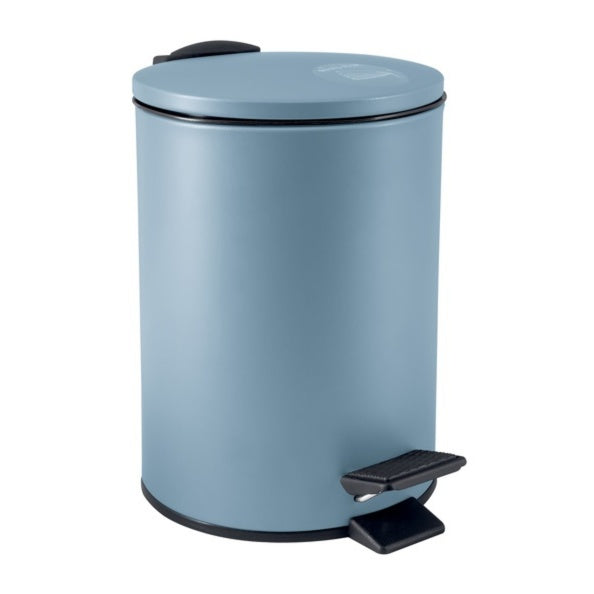 Pattumiera a pedale modello Adelar in acciaio capienza 3 litri colore blu opaco by CeramicStore | Lo specialista del tuo bagno