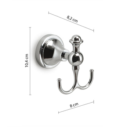 Appendiabiti doppio a parete Nevis di Gedy - Cromato by CeramicStore | Lo specialista del tuo bagno