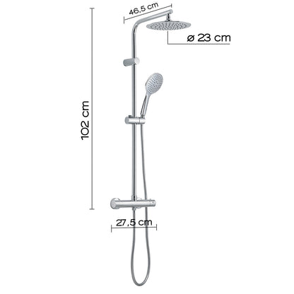 Colonna doccia tonda regolabile modello Easy Mix 02 di Gedy da 102cm - Cromo by CeramicStore | Lo specialista del tuo bagno