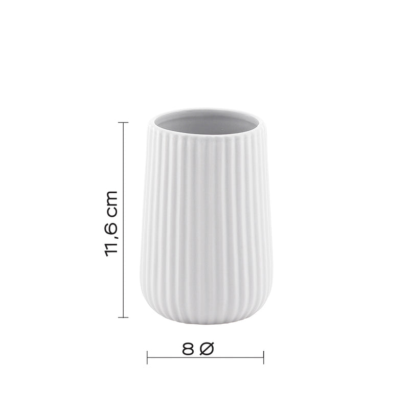Portaspazzolini da appoggio in ceramica Gedy modello Marika - Bianco