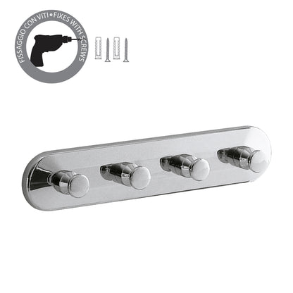 Appendiabiti multiplo modello Ciclope in ottone e Cromall - Cromato by CeramicStore | Lo specialista del tuo bagno