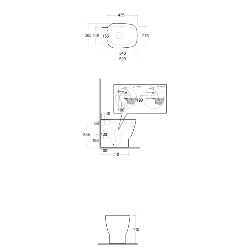 Sanitari filo muro moderni Rak One wc + bidet + sedile soft close in ceramica bianco lucido