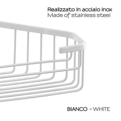 Portaoggetti doccia angolare modello Augustus di Gedy - Bianco by CeramicStore | Lo specialista del tuo bagno