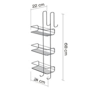 Portaoggetti doccia rettangolare a 3 piani Gedy modello Tito - Cromato by CeramicStore | Lo specialista del tuo bagno