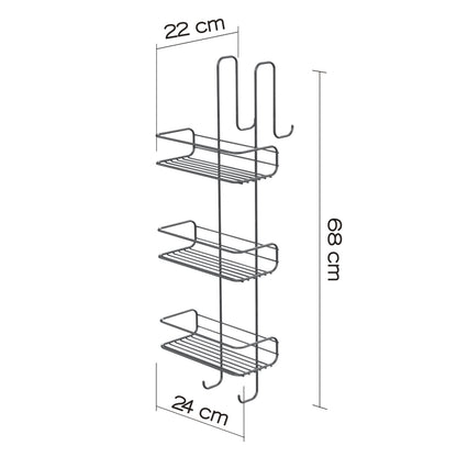 Portaoggetti doccia rettangolare a 3 piani Gedy modello Tito - Cromato by CeramicStore | Lo specialista del tuo bagno