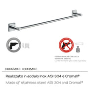 Portasalviette a muro 60 cm Fuji di Gedy - Cromato by CeramicStore | Lo specialista del tuo bagno