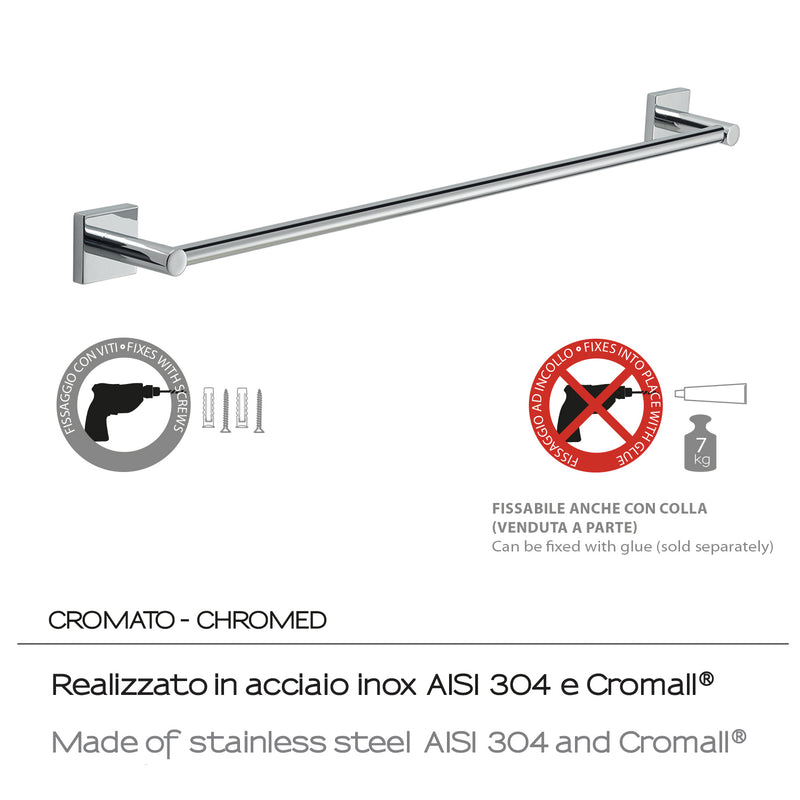 Portasalviette a muro 60 cm Fuji di Gedy - Cromato by CeramicStore | Lo specialista del tuo bagno