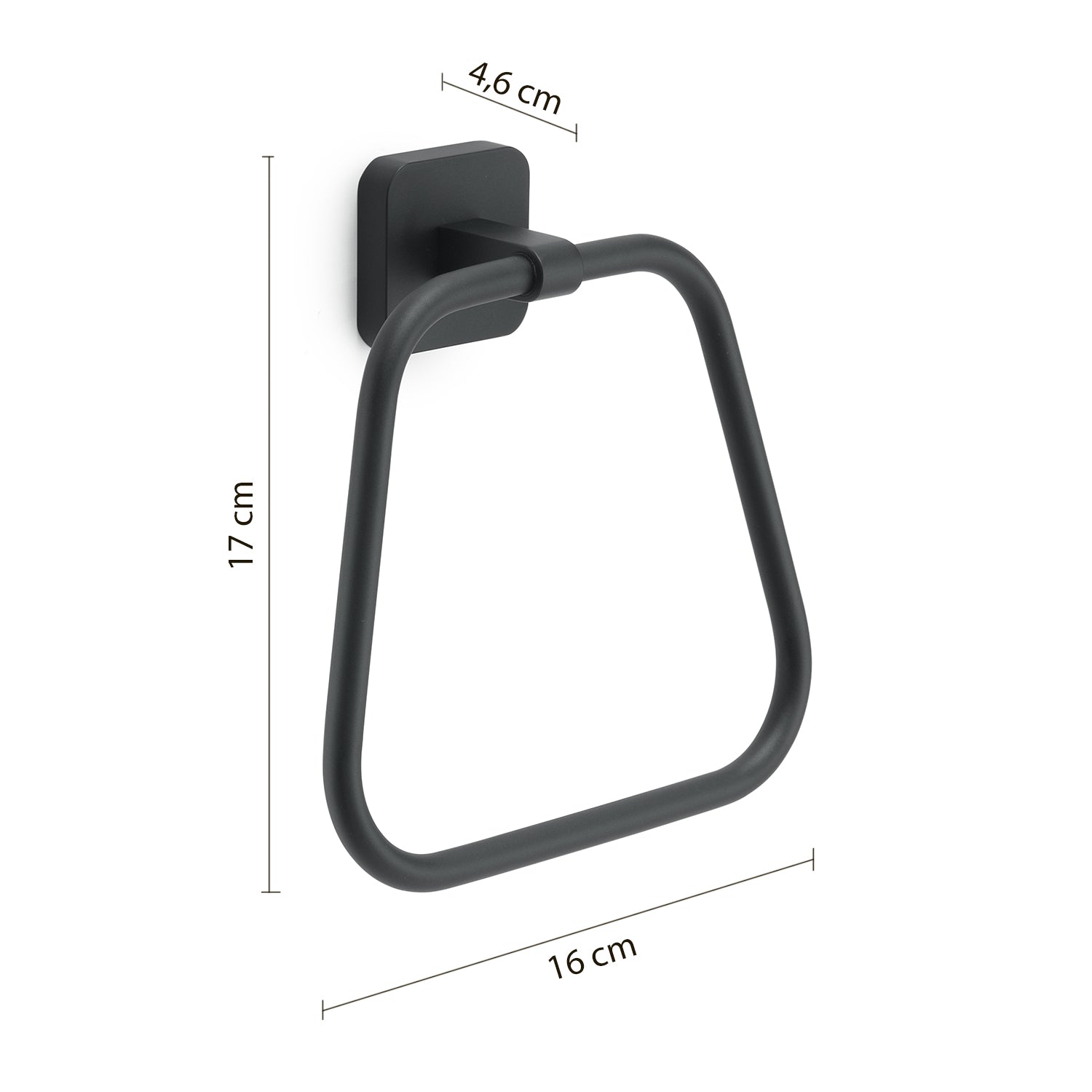 Portasalviette ad anello Gedy modello Tonga 17x4.6xH16 - Nero Matt by CeramicStore | Lo specialista del tuo bagno