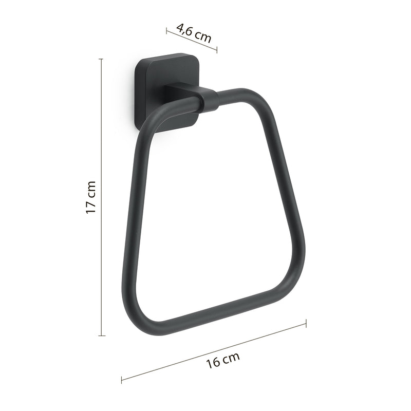 Portasalviette ad anello Gedy modello Tonga 17x4.6xH16 - Nero Matt by CeramicStore | Lo specialista del tuo bagno
