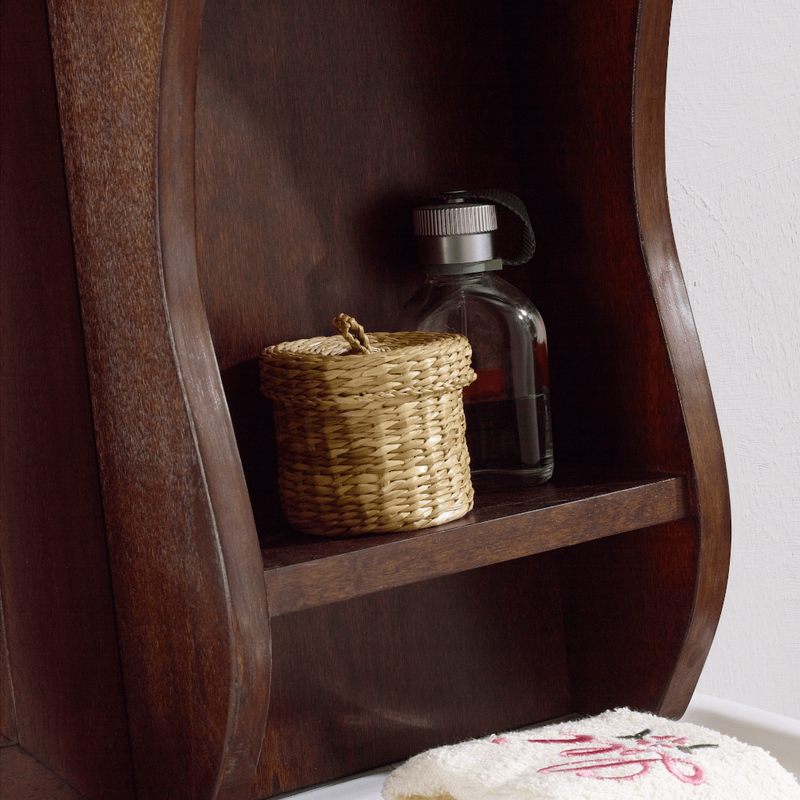 Mobile bagno Giulietta 105 cm stile shabby chic con lavabo, specchio e pensile - Noce
