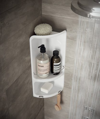 Portaoggetti doccia angolare Caesar in Acciaio Inox di Gedy - Bianco by CeramicStore | Lo specialista del tuo bagno