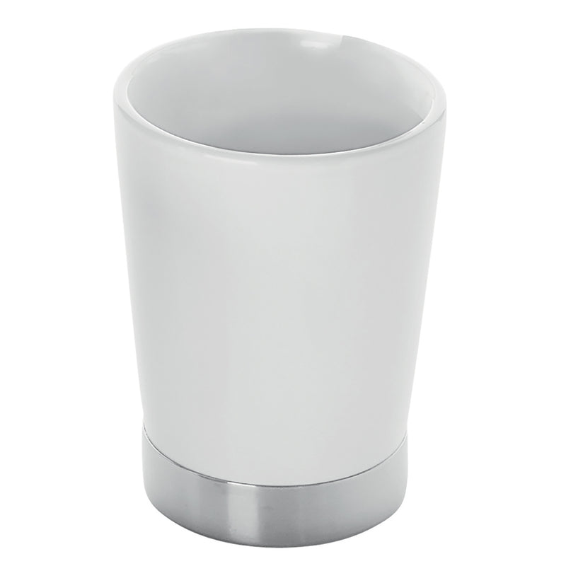 Portaspazzolini in ceramica e Acciaio Inox Gedy serie Petunia - Bianco