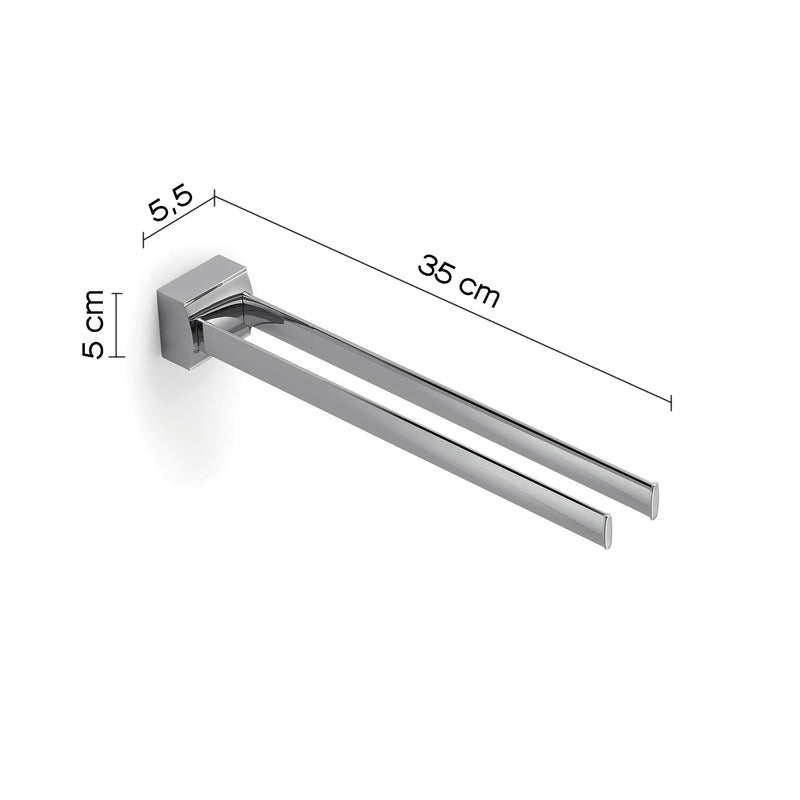 Portasalviette fisso 2 braccia installazione a parete Kent di Gedy - Cromato by CeramicStore | Lo specialista del tuo bagno