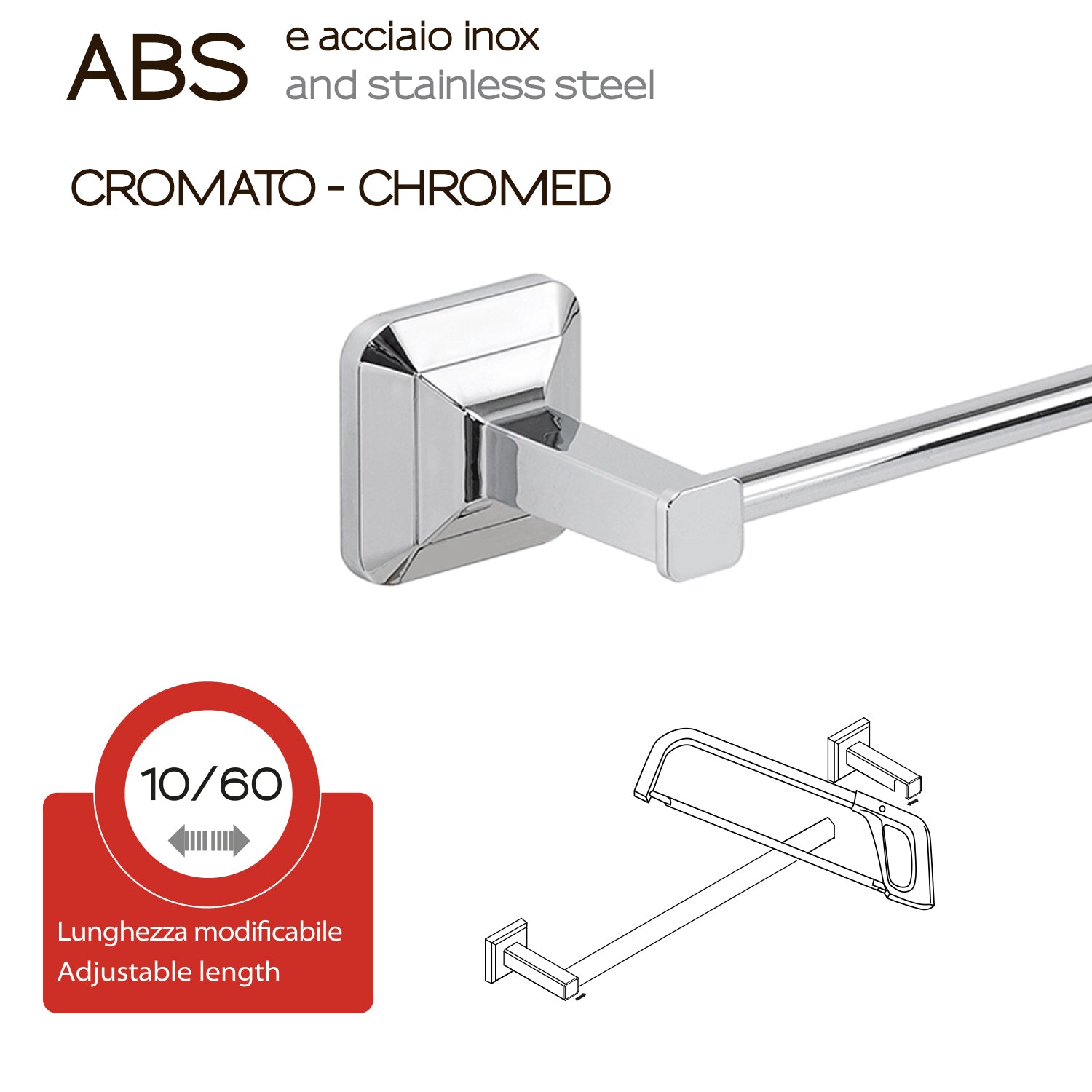 Portasalviette da muro con ventosa Gedy Ventus cm 60 in Acciaio Inox by CeramicStore | Lo specialista del tuo bagno