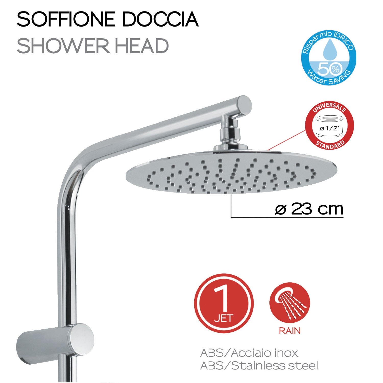 Colonna doccia tonda regolabile modello Easy Mix 02 di Gedy da 102cm - Cromo by CeramicStore | Lo specialista del tuo bagno