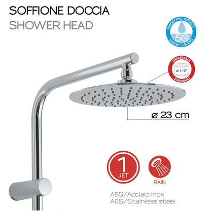 Colonna doccia tonda regolabile modello Easy Mix 02 di Gedy da 102cm - Cromo by CeramicStore | Lo specialista del tuo bagno