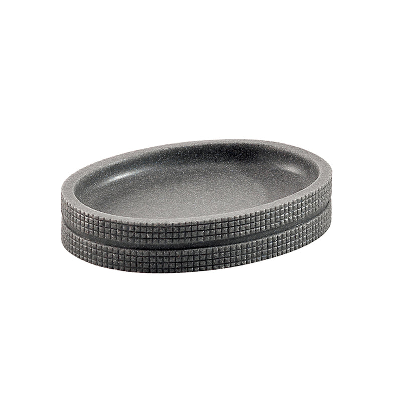 Portasapone in resina Gedy serie Petra - Grigio